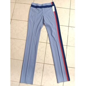 Alvin Valley Cornflower Blue Trouser Pants Red Navy Stripe Slim Fit 36